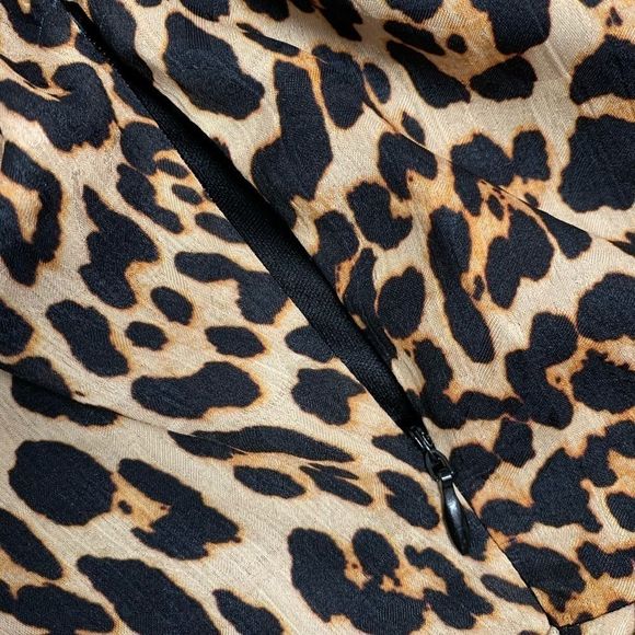 NSR Animal Print Short Puff Sleeve Mini Dress Small/Medium - Picture 6 of 7